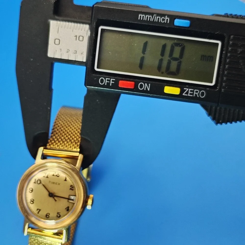Vintage 1976 Timex Mechanical Wind 25mm Women's Watch New Mesh Bracelet Restored